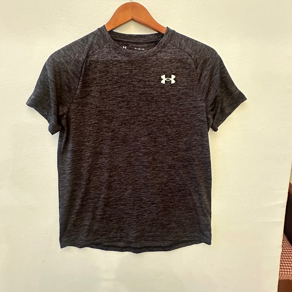 Under Armour Youth Large YL Gray Heather Loose Fit Short Sleeve Active Shirt